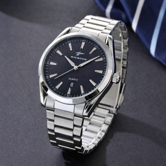 Men’s Pearlescent Blue & Silver Luxury Wrist Watch