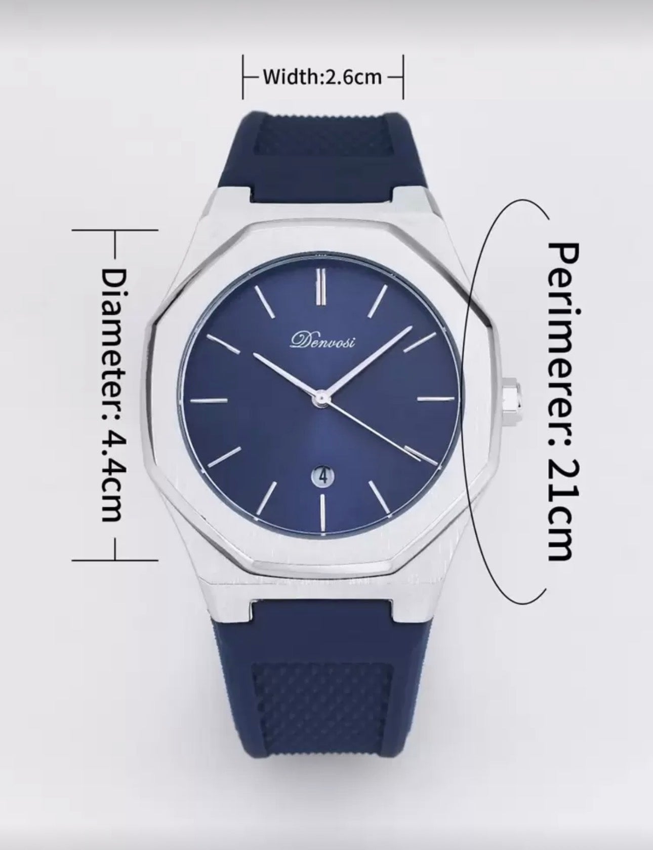 Men’s Midnight Blue & Silver Modern Luxury Wrist Watch