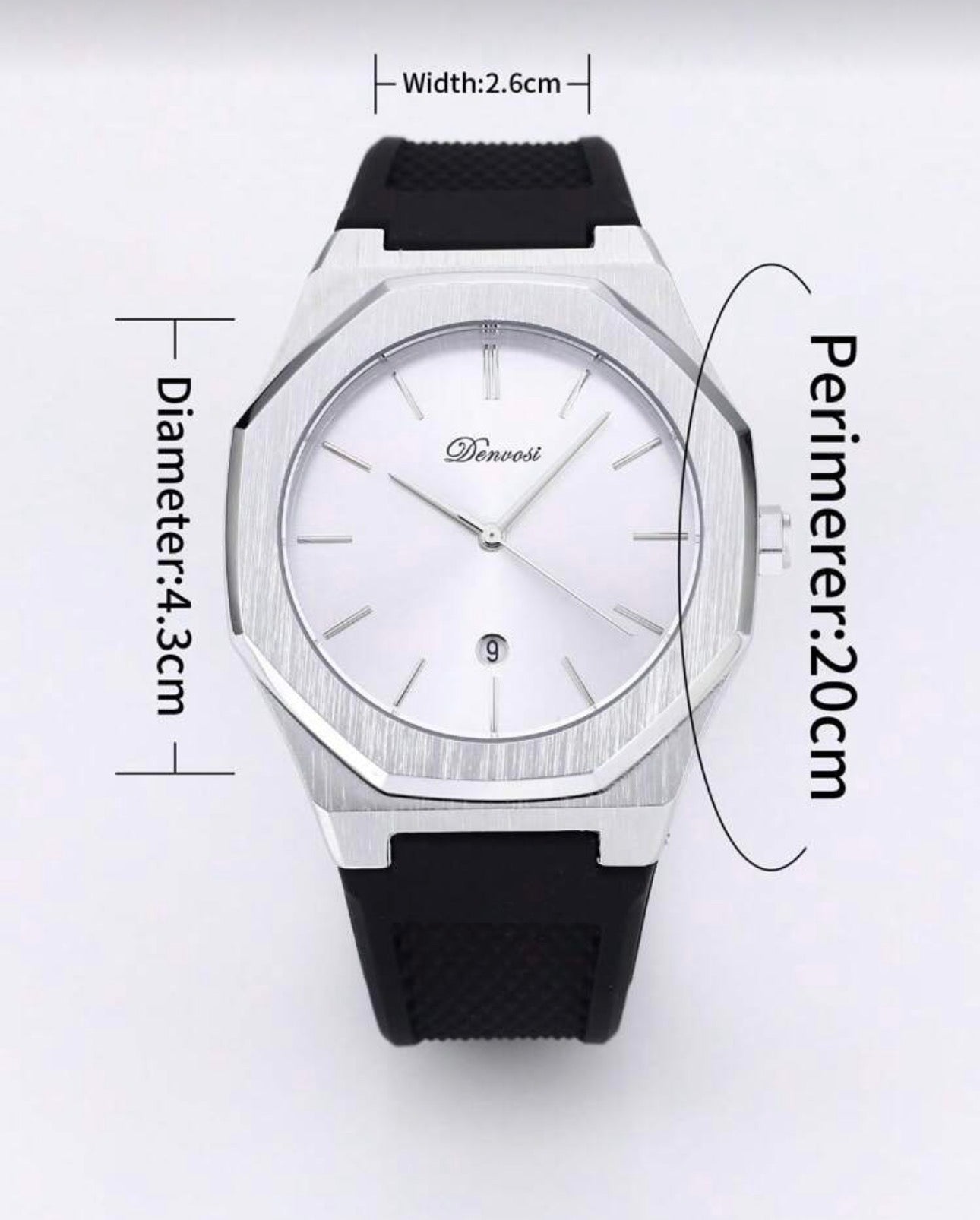 Men’s Silver & Black Modern Quartz Wrist Watch