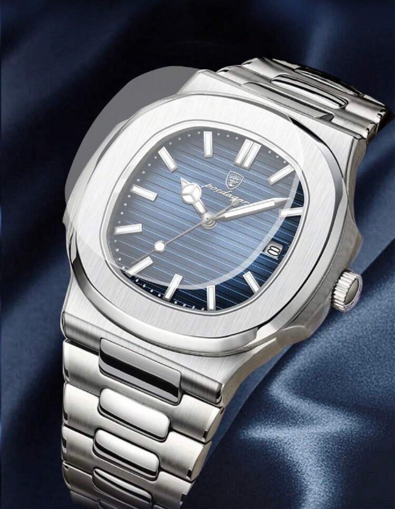 Men’s Blue & Silver Luxury Wrist Watch
