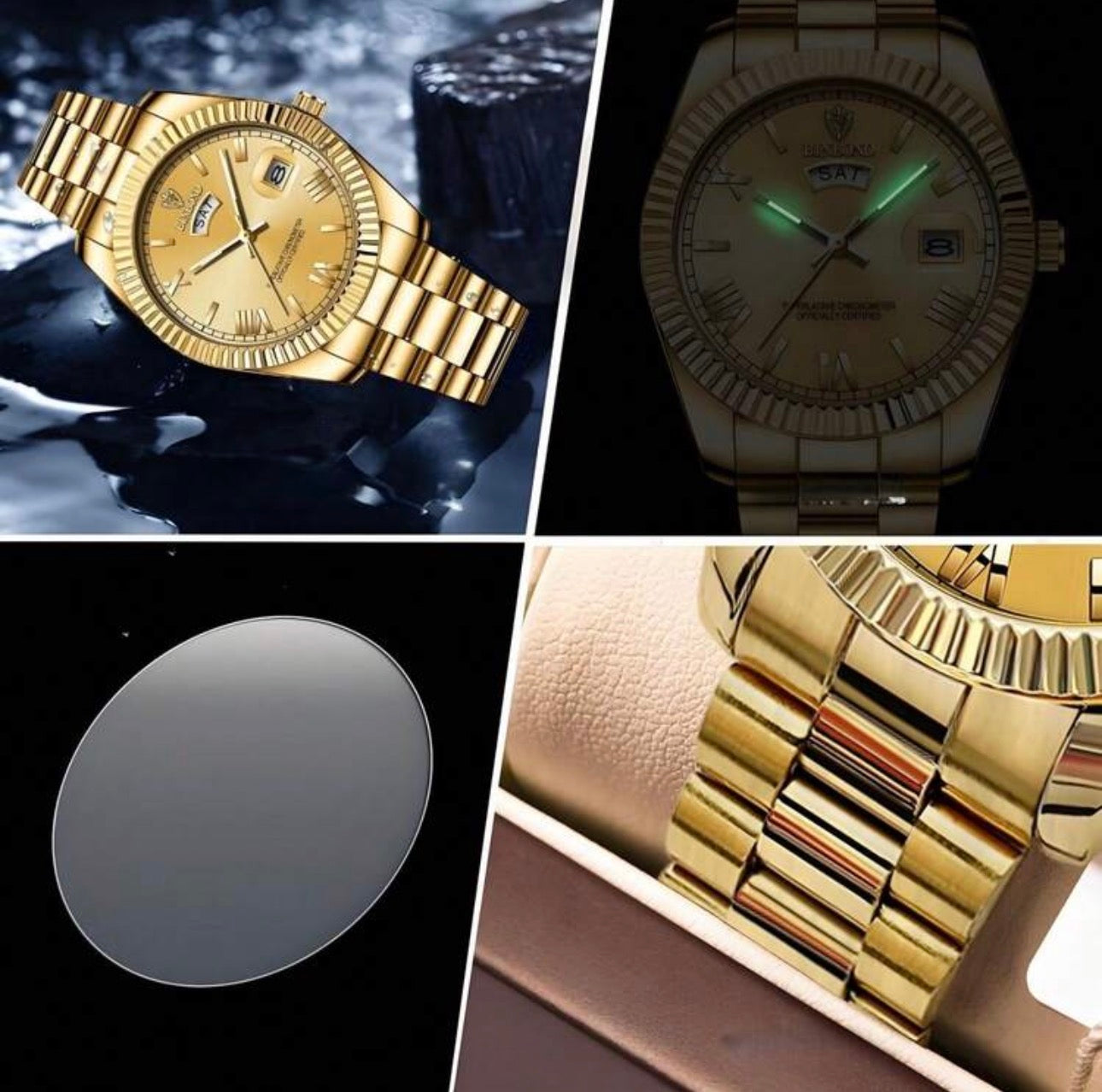 Men’s All Gold Luxury Wrist Watch