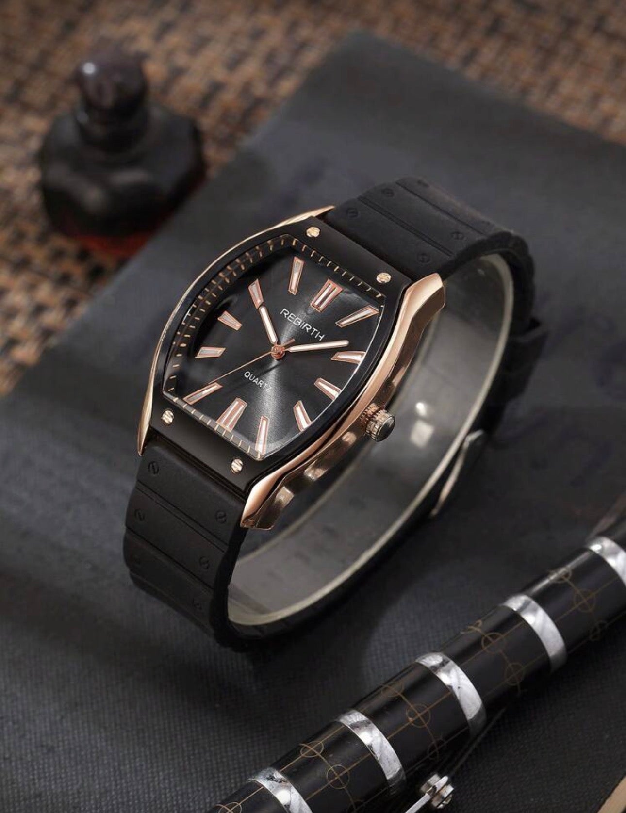 Ladies Gold & Black Luxury Wrist Watch