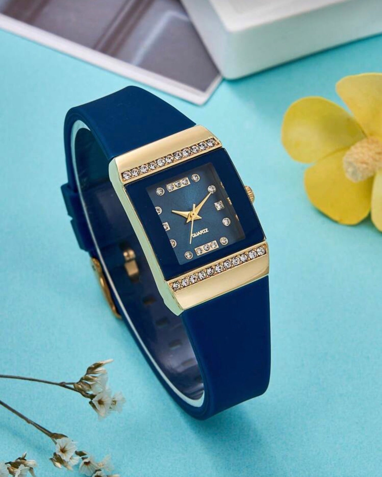 Ladies Blue & Gold Luxury Wrist Watch
