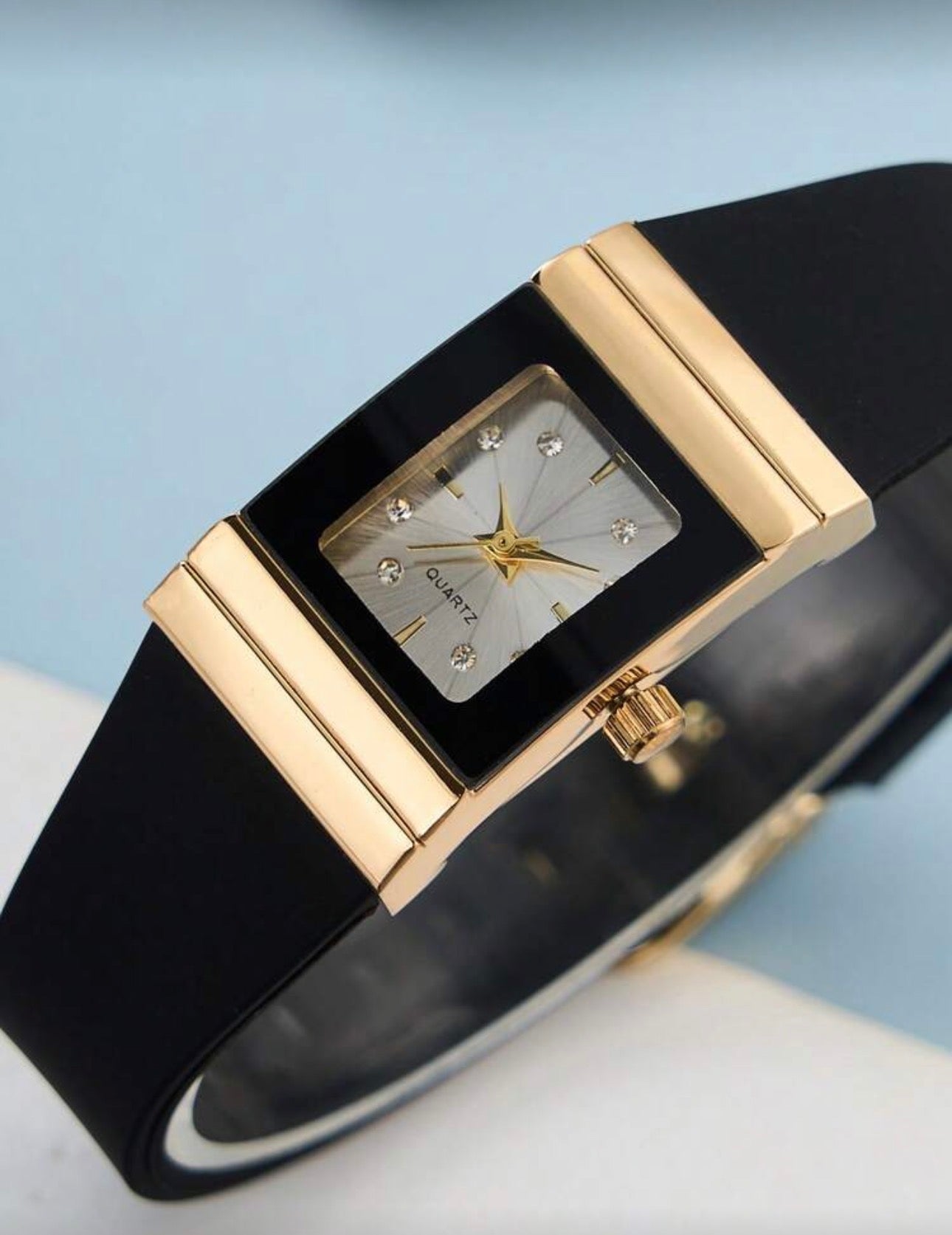 Ladies Black & Gold Luxury Wrist Watch