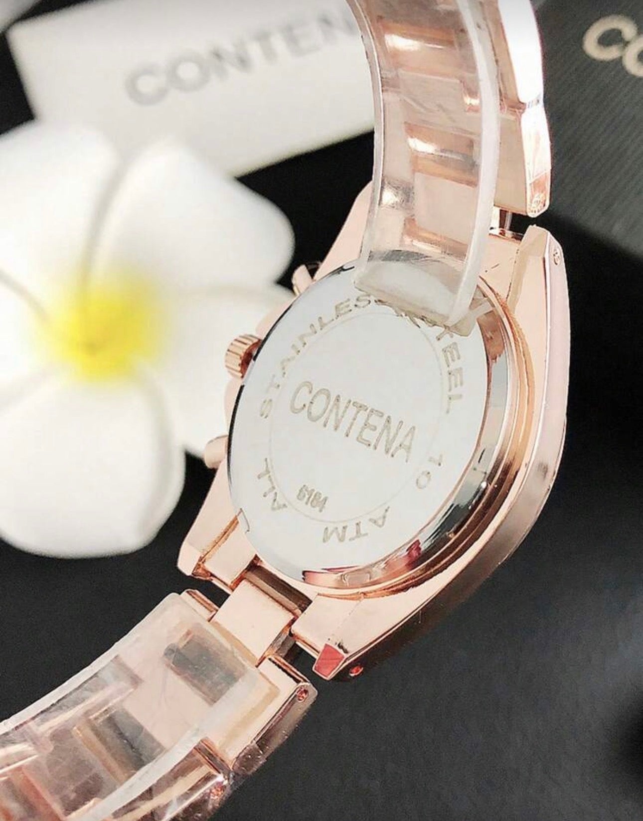 Ladies Rose Gold & White Bracelet Watch